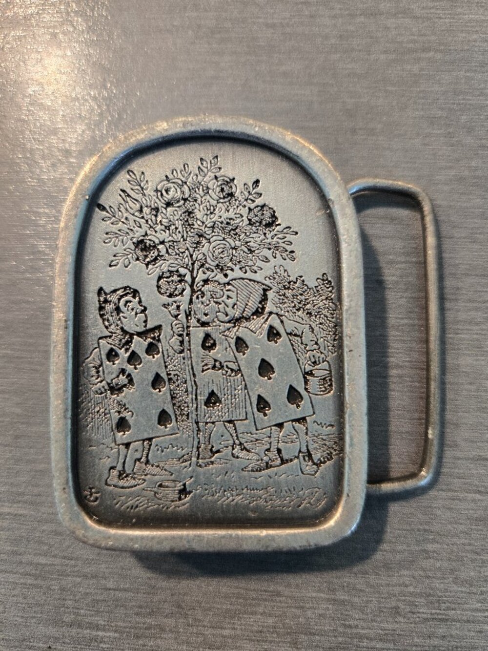 Vintage alice in wonderland belt buckle